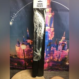 Halloween chrome plastic machete costume prop 21 inches -New